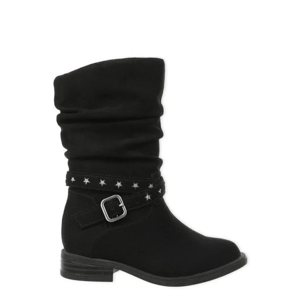 Faux Suede Girl's Riding Boots With Star Accents New With Tags